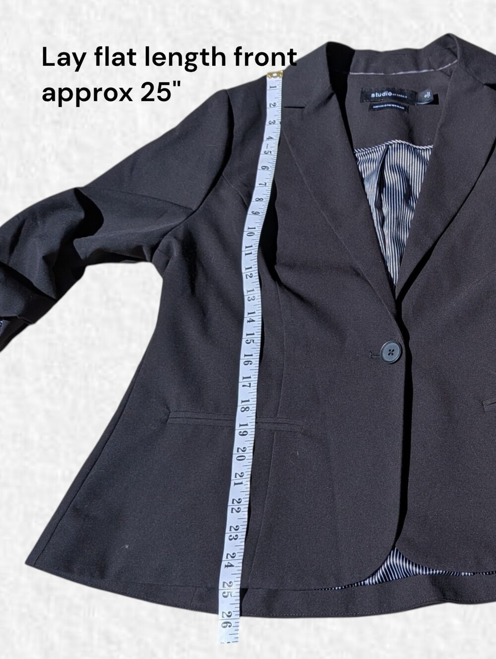 Torrid Plus Size 0: Black Tailored 3/4 Sleeve Blazer - Elegant Everyday Layer - Picture 6 of 6